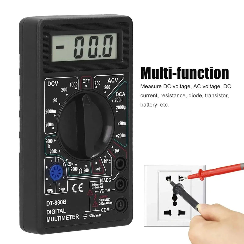 DT-830B Digital Multimeter Digital Voltmeter Ammeter Handheld Multimeter Black
