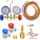 R134a Air Conditioning Pressure Gauge with Hose and Hook 3 Way AC Diagnostic Manifold Gauge Set Freon For R12 R22 R404A R134a