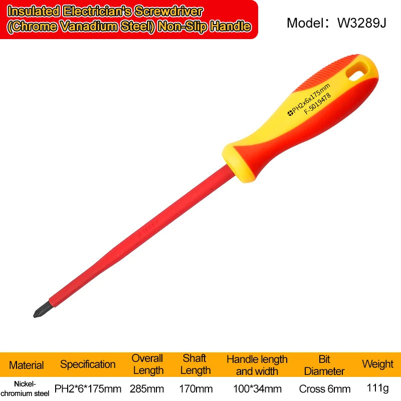 WYNN'S 1000V VDE Insulated Screwdriver Set Phillips Slotted Screw Driver Set Household Magnetic Tip Electrician Repair Hand Tool
